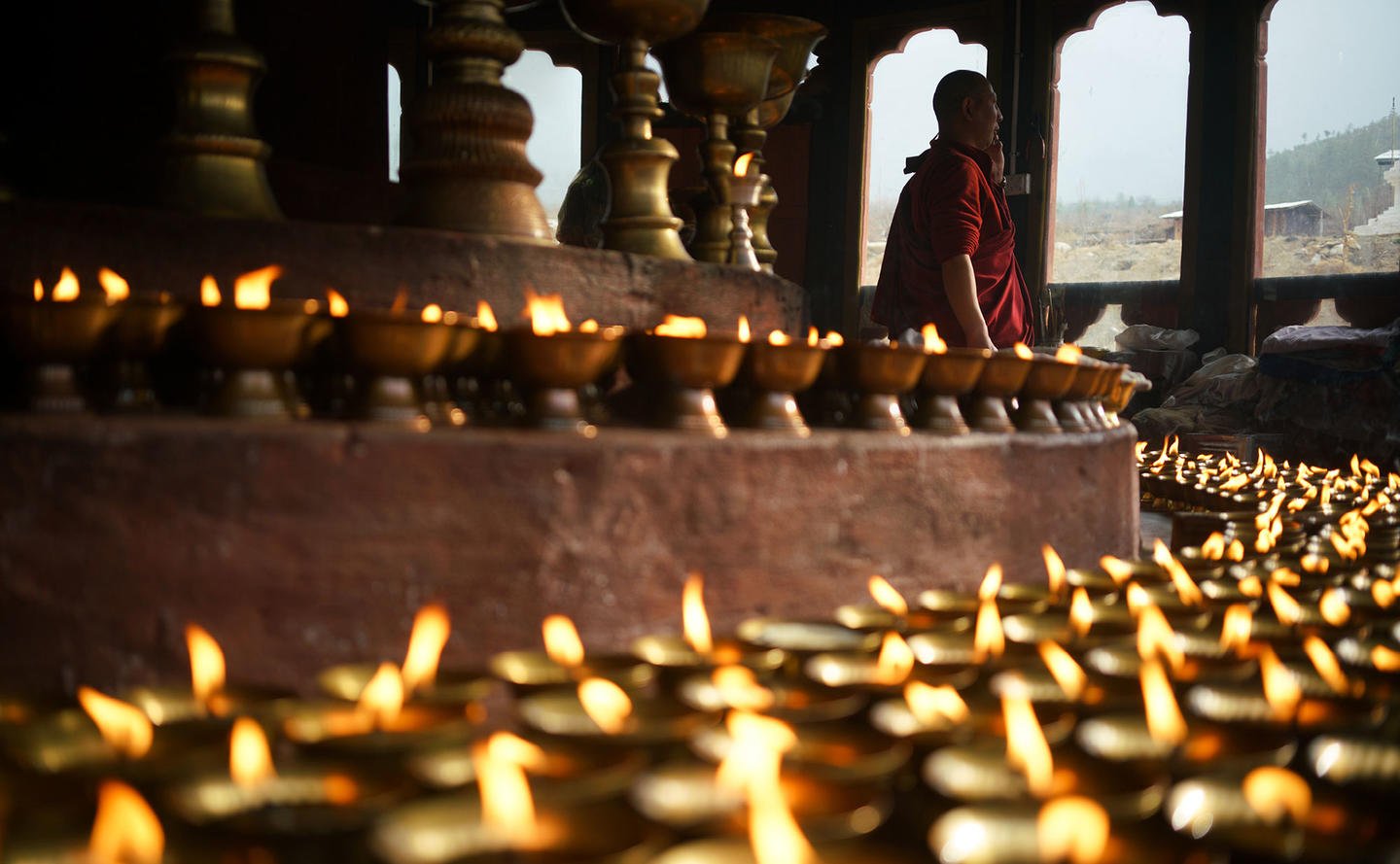 Lighting of 108 Butter Lamps Ceremony - Amankora, Bhutan
