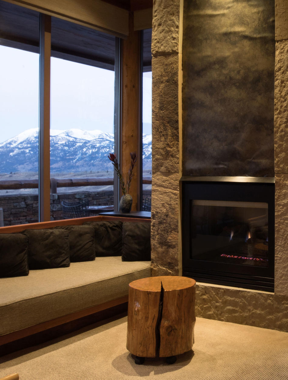 Fireplace in Living Area, Shoshone Suite - Amangani, Wyoming, USA