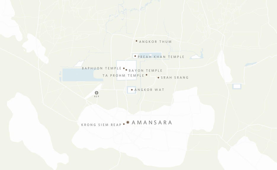Aman map, Amansara, Getting here
