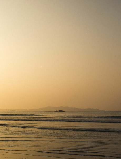 Sunrise over calm waters at Amanwella, Sri Lanka.