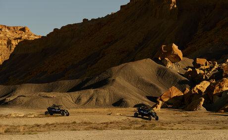 UTV expedition across desert landscape at Amangiri, Utah.