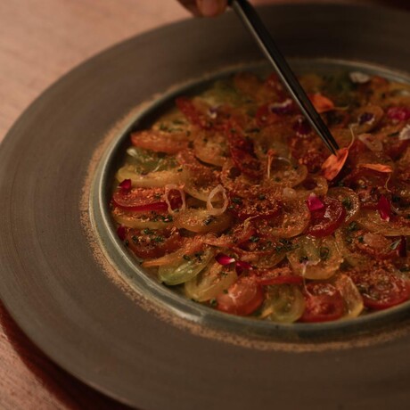 Mediterranean pasta dish at Nura restaurant, Amanpuri, Thailand.