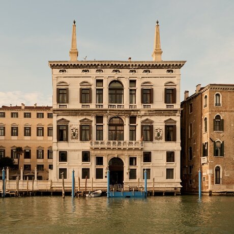 Aman Venice's palazzo exterior with ornate façade facing the Grand Canal, Venice.