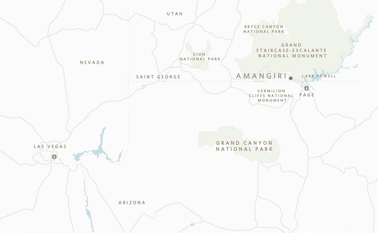 Aman map, Amangiri, Getting here