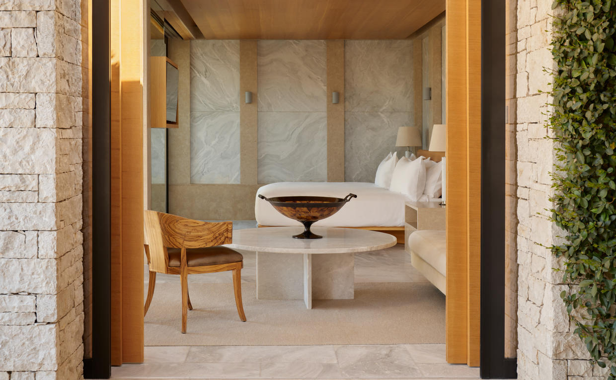 Amanzoe, Greece -Accommodation-Pavilion Bedroom