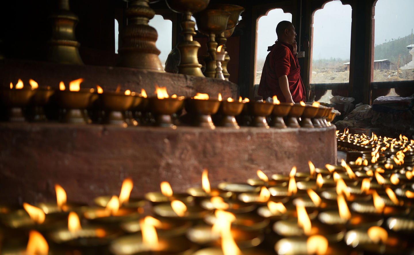 Lighting of 108 Butter Lamps Ceremony - Amankora, Bhutan