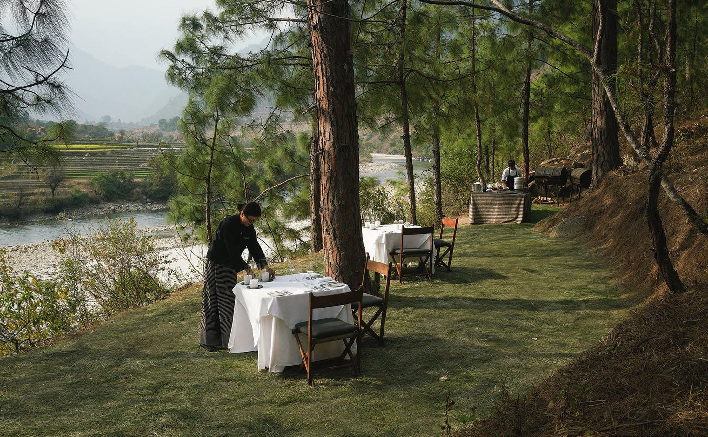 Mo Chhu River Bank Private Dining, Punakha Lodge - Amankora, Bhutan