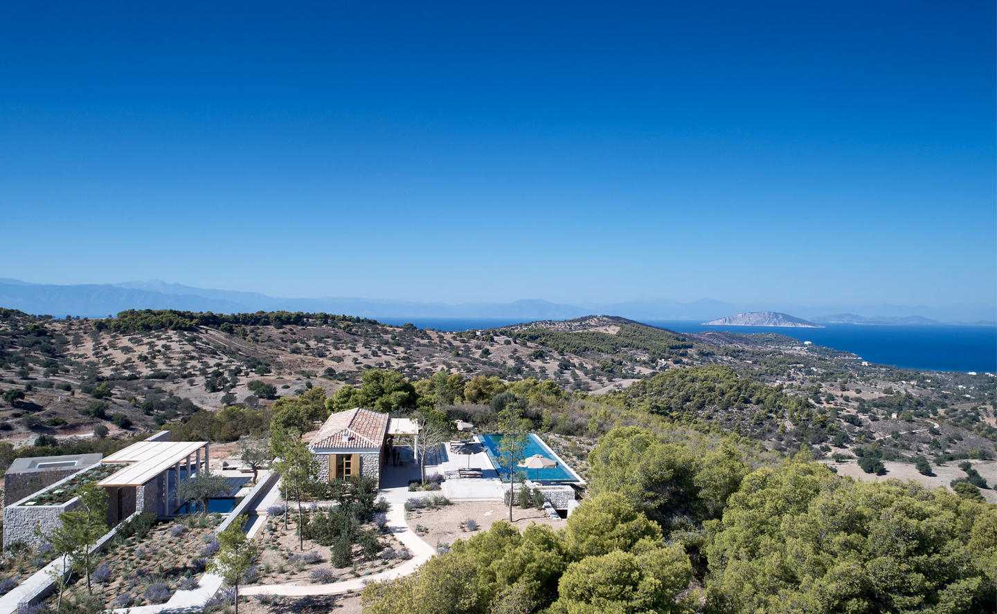 Aerial View Showing Surrounding Countryside, One-Bedroom Villa - Amanzoe, Greece
