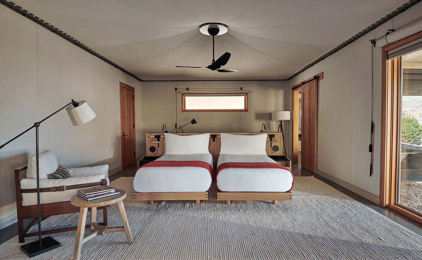 Twin Bedroom, Two-Bedroom Grand View Pavilion, Camp Sarika, Amangiri, USA