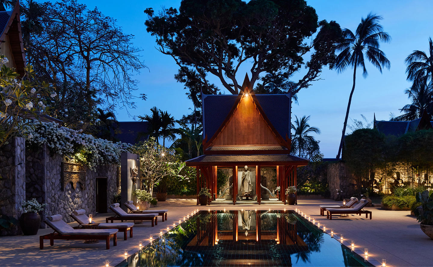Swimming Pool at Night, Six-Bedroom Ocean Villa, Amanpuri, Thailand