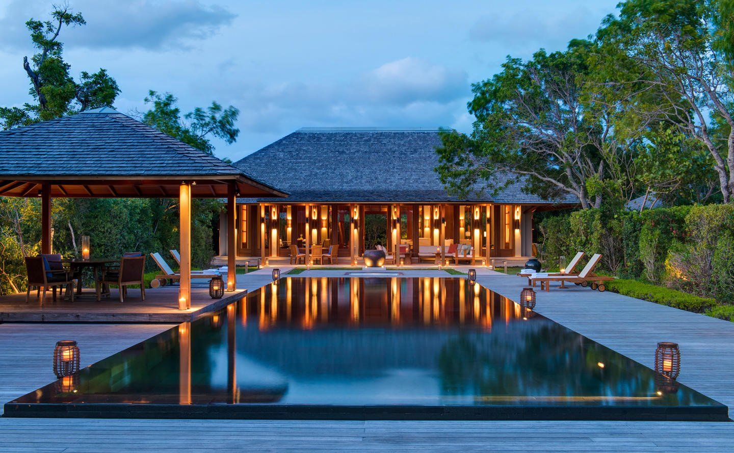 Swimming Pool at Night, Three-Bedroom Tranquility Villa - Amanyara, Turks & Caicos
