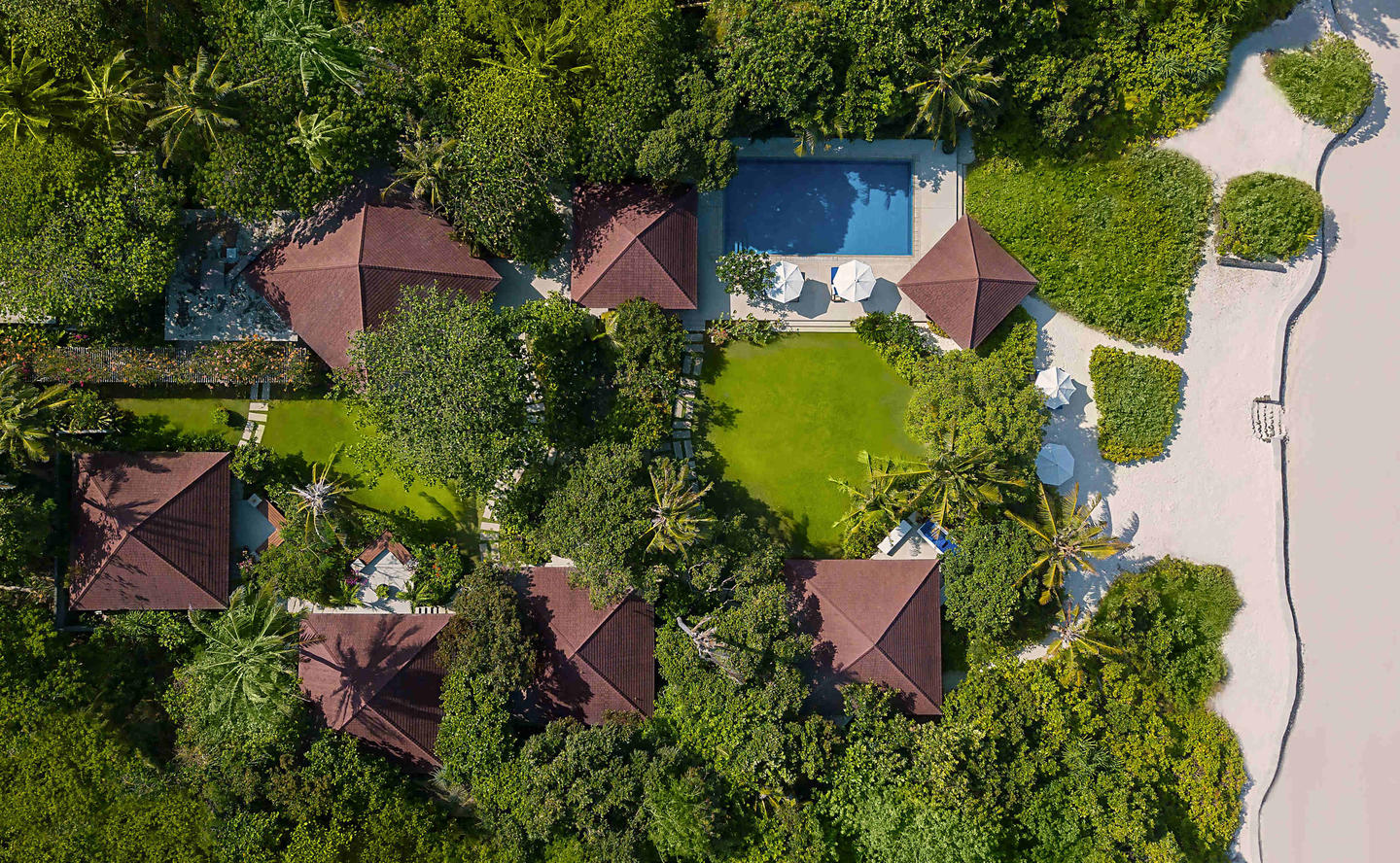Amanpulo, Philippines - Accommodation, Four-Bedroom Palawan Villa (Villa 21)  Aerial
