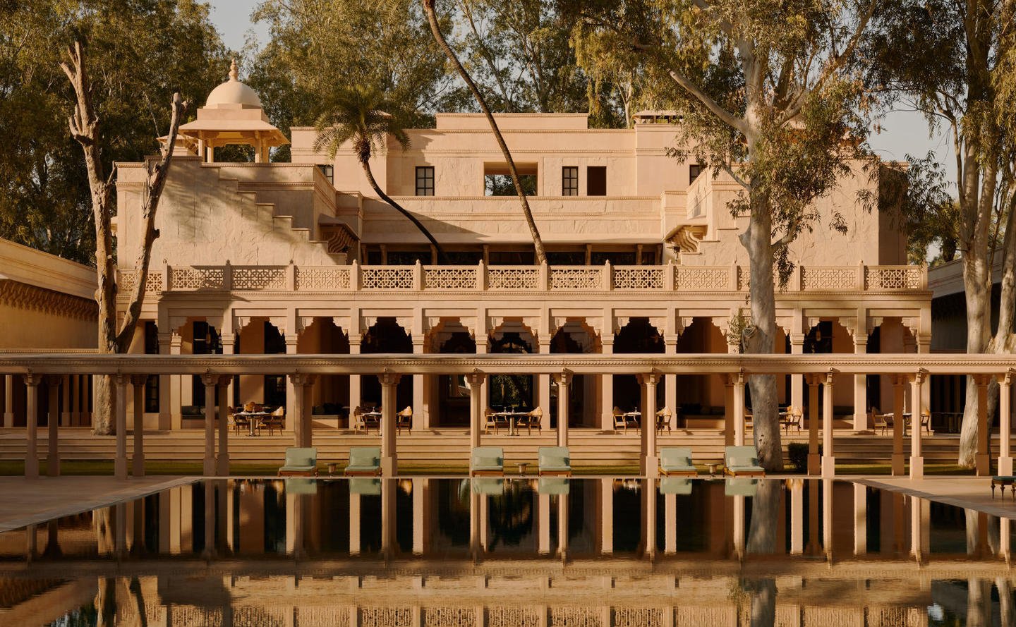 Amanbagh, India - Main Building, Pool View