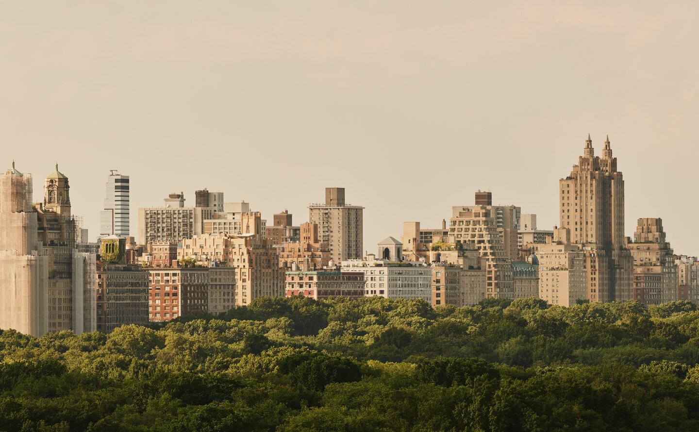 Aman New York residences with views overlooking Central Park and Manhattan's skyline.