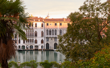 View from Room 15 towards the Grand Canal and palazzo at Aman Venice.