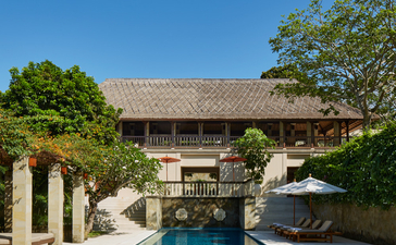 Five-bedroom villa with lap pool and open-air pavilion at Aman Villas at Nusa Dua, Bali.