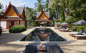 Four-bedroom garden villa with reflecting pool, traditional Thai architecture and verdant grounds at Amanpuri, Thailand.
