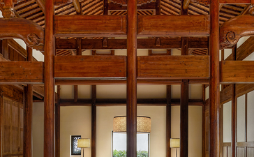 Amanyangyun gallery with symmetrical wooden architecture and central courtyard view.