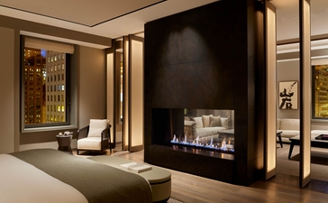 Suite avec foyer central, Aman New York, hôtel.