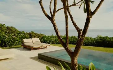 Amanera casita with plunge pool, loungers, and views across Dominican landscape.