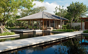Five-bedroom beach sala villa with reflection pool at Amanyara resort, Turks and Caicos.