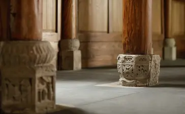 One-bedroom antique pavilion interior at Amanyangyun, China, with stone architectural details.