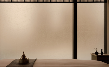 Spa treatment room at Aman Nai Lert Bangkok with sunlit window and minimalist wooden furnishings.