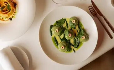 Courgette and herb dish served at Amanjena, Morocco.