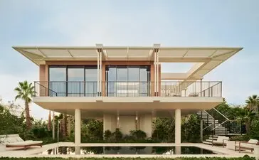 Horizon Casita exterior at Amanvari, Mexico, with modern architecture and open terrace overlooking the landscape.