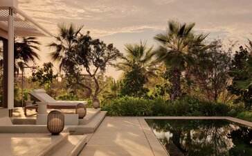 Estuary Casita con piscina privada y vistas a palmeras en Amanvari, resort en México.