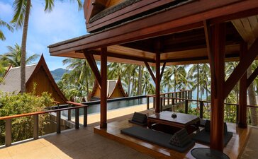 Ocean-view pavilion with partial private pool at Amanpuri, Thailand.