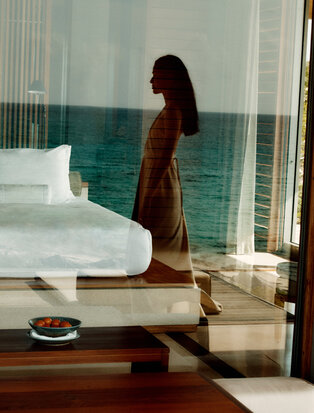 Guests reflection at Amanyara accommodation