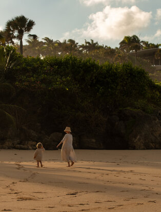 Family enjoying beach time together at Amanera, Dominican Republic.