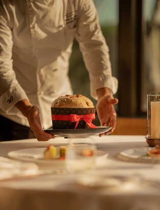 Panettone and hot drink served at Amanyangyun, China.