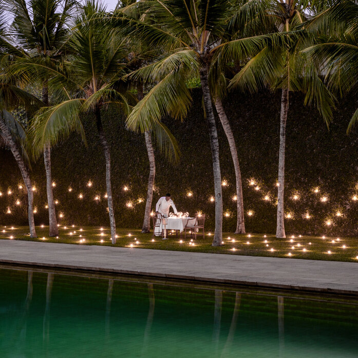 Amangalla, Sri Lanka - outdoor private dining - evening