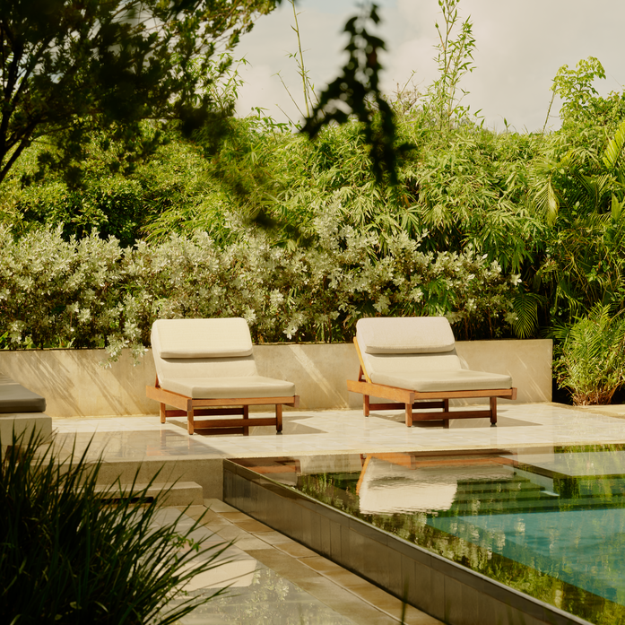 Bay view pool casita with loungers at Amanera, Dominican Republic.