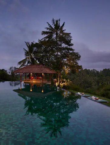 Amandari, Indonesia - Resort Swimming Pool Night