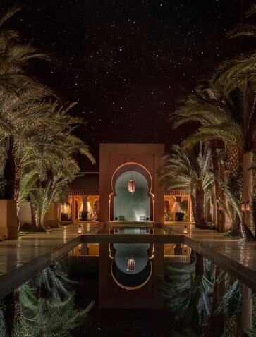 Amanjena, Morocco - Lateral Bassin at Night
