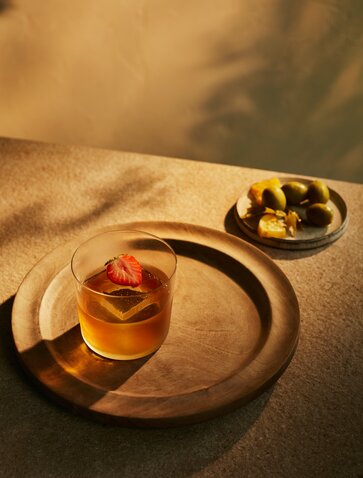 Greek Negroni cocktails at Nura Beach Club, Aman.