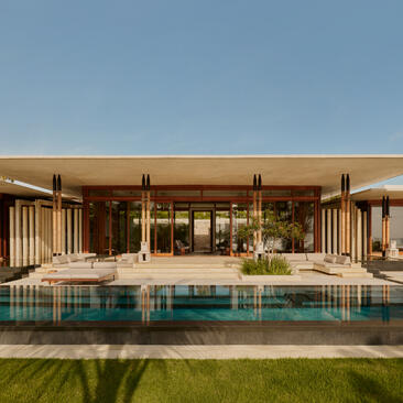 Two-bedroom casa at Amanera with infinity pool overlooking manicured gardens.