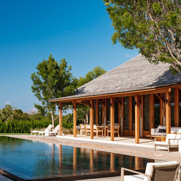 Five-bedroom beach sala villa with infinity pool at Amanyara, Turks and Caicos.