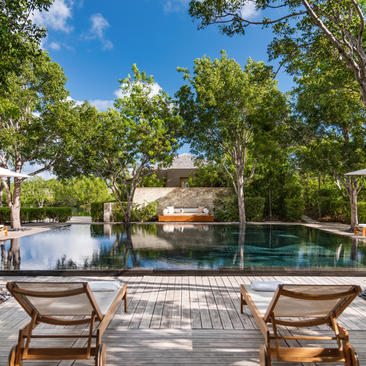 Five-bedroom serenity villa with infinity pool overlooking tropical landscape at Amanyara, Turks and Caicos.