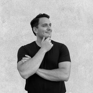 Jonathan Ortiz, wellness practitioner at Amanera resort, portrait photograph in black and white.