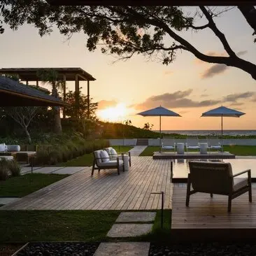 Four-bedroom beach villa with pool terrace overlooking the sunset at Amanyara, Turks and Caicos.