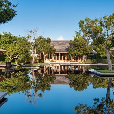 Six-bedroom beach villa at Amanyara with pond and sala, Turks and Caicos.