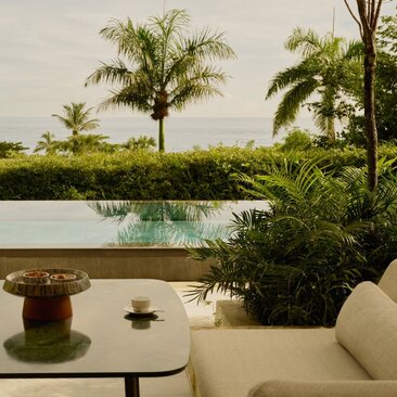 Casita avec piscine et vue sur les jardins tropicaux d'Amanera, République dominicaine.