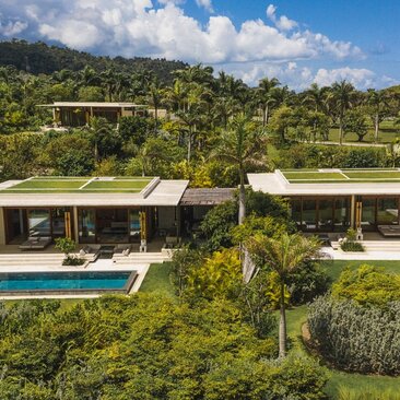 Casita pavilion surrounded by lush tropical vegetation at Amanera resort, Dominican Republic.