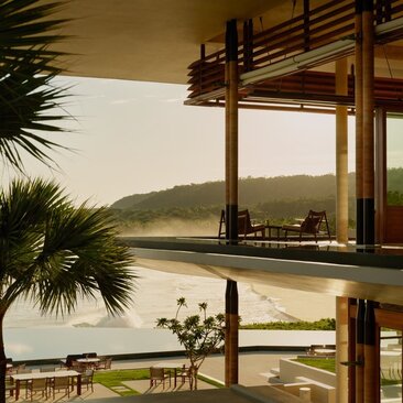 Lounge bar overlooking the river at Amanera resort, Dominican Republic.