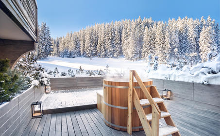 Hot Tub on Terrace, Chambre Ski Piste with Hot Tub, Aman Le Melezin, France