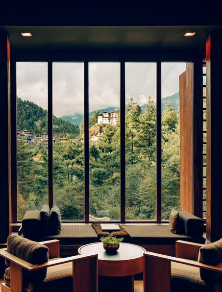Amankora, Bhutan - Accommodation, Paro Lodge, Living Room lounge 